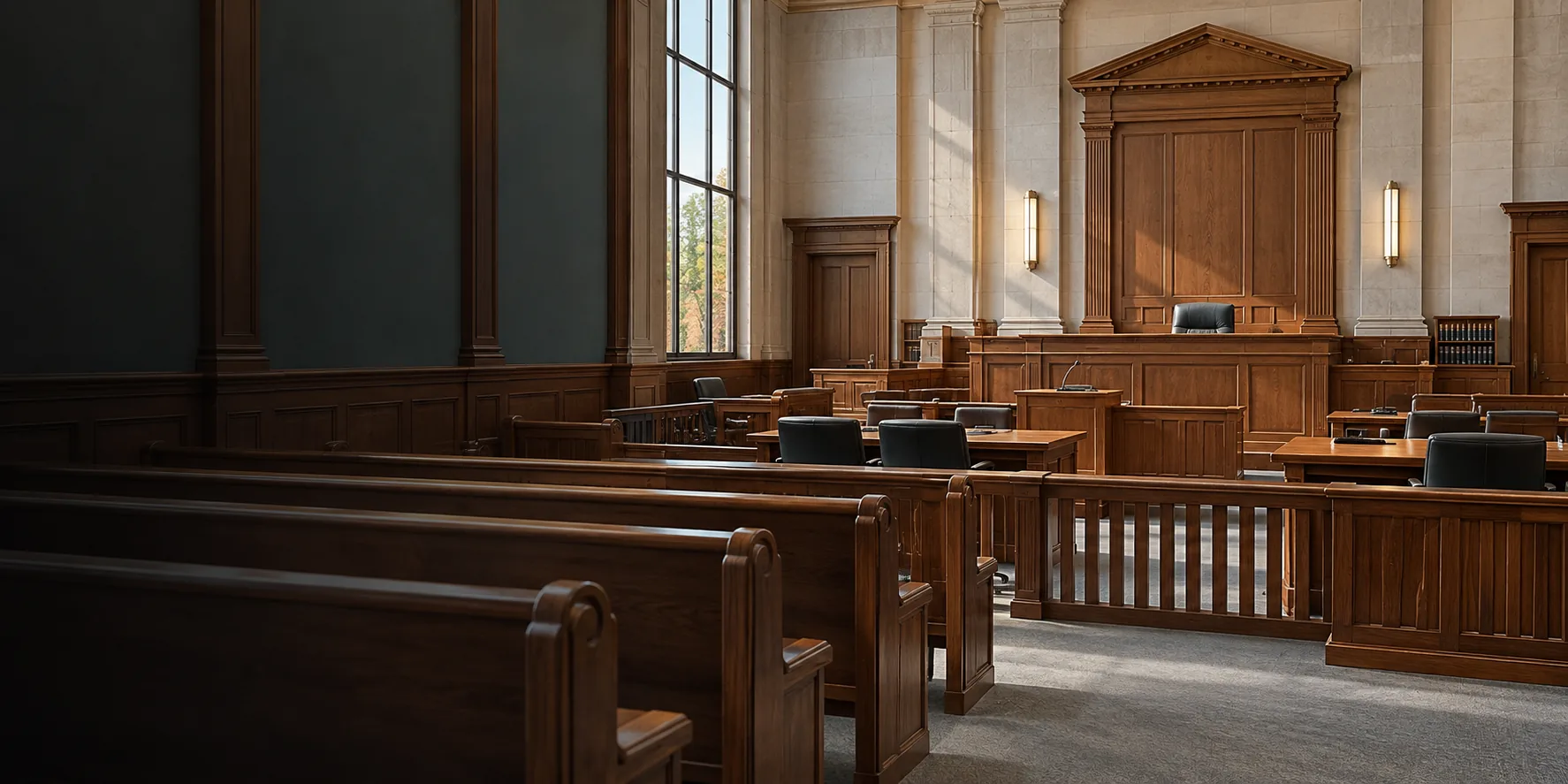 Empty courtroom for Probate representation